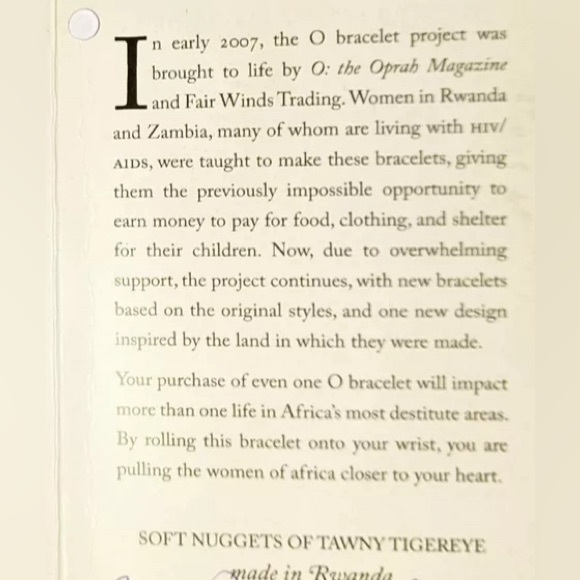 Rare -NWOT Oprah's "The O Bracelet Project" Amethyst Bracelet Handmade in Rwanda - Picture 7 of 11